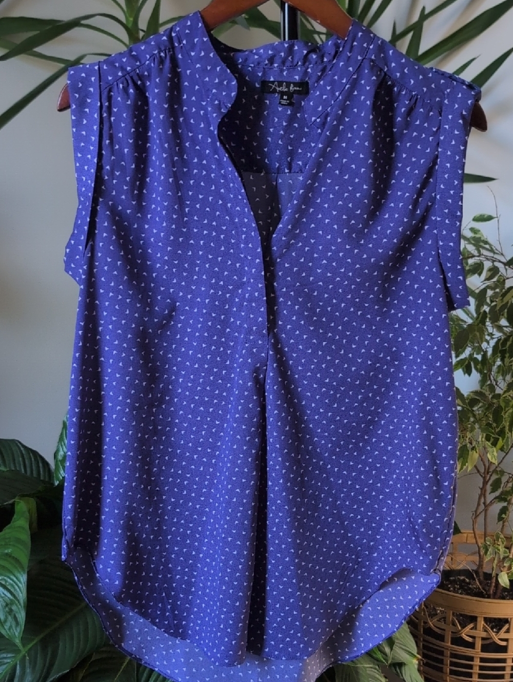 Electric Blue Sleeveless Printed Tunic